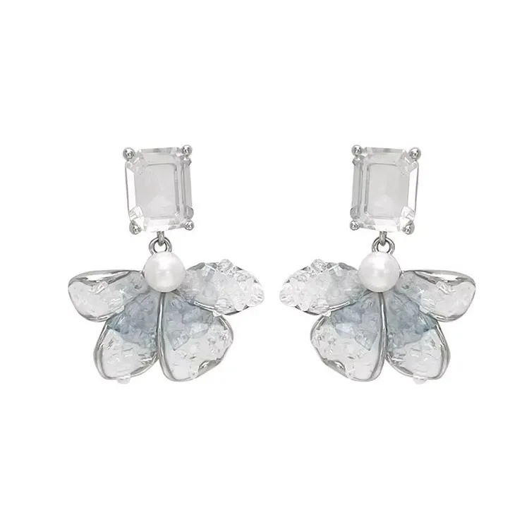 Light gradient flower earrings for women's accessories