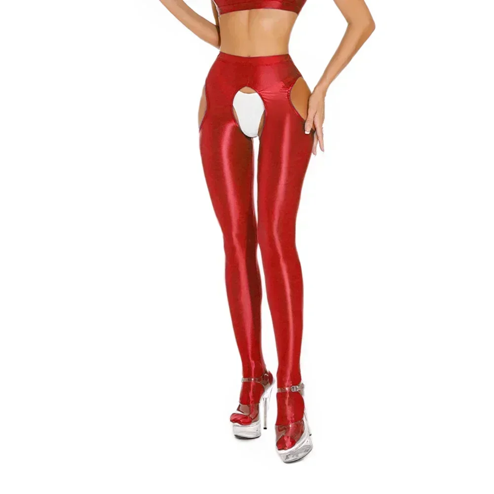 المرأة بناطيل ضيقة مثيرة جوفاء لامعة شير بسط مفتوحة المنشعب نحيل الرقص اليوغا السراويل مفتوحة نهاية إغراء موحدة