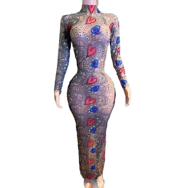 

2025Темпераментное облегающее блестящее яркое платье с запахом бедра с бриллиантами, женское платье Кали премиум-класса для ежегодного собрания, модное платье для прогулок