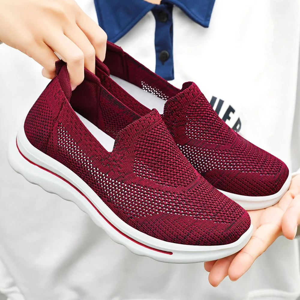 Spring New Women's Shoes Casual Shoes Fabric Mesh Breathable Lightweight Soft Sole Durable and Comfortable Women's Shoes