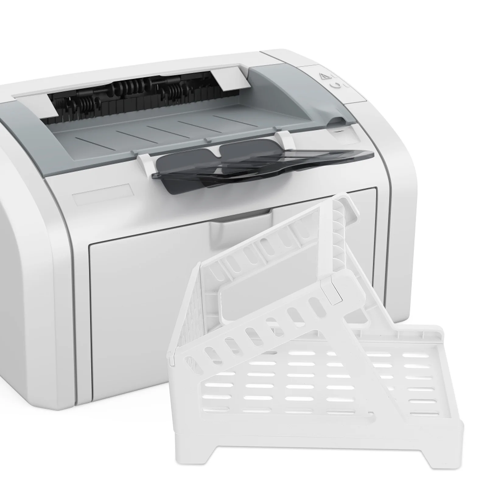 

1Pcs Barcode Label Holder for Rolls and Fanfold Dual Use Plastic Paper Holder Easy Assembly Desktop Printer Accessory