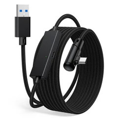 Link Cable with Charging Port  for Meta Quest 3/3s/2 PC Steam VR Accessories,  2.5Gbs USB C Data Cable PC to PC for VR Headset