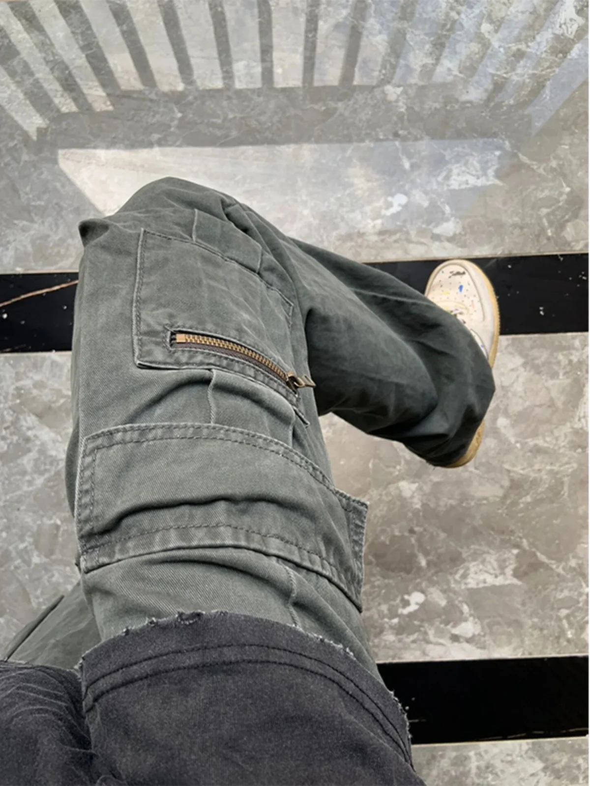 

Мужские рабочие брюки Deep ey Paratrooper: осенние, в американском ретро-стиле, повседневные, свободного кроя, прямые штанины, дышащий хлопок