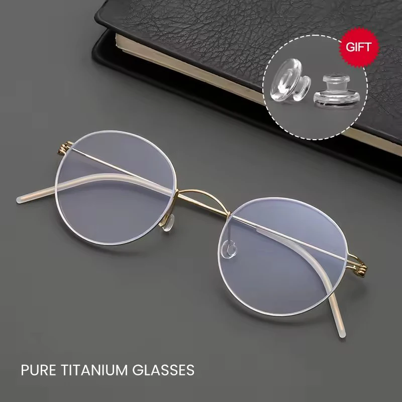 

Новые титановые оправы для очков для мужчин и женщин, дизайнерские круглые оправы для очков из Дании, безвинтовые очки.