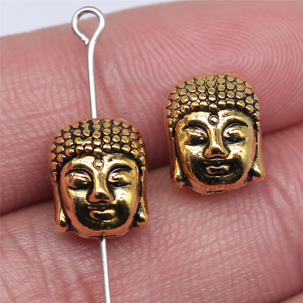 20pcs 11x9x7mm(0.43x0.35x0.28inch) 5 Colors Buddha Head Small Hole Beads Bulk DIY Jewelry Accessories