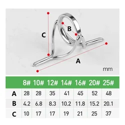 1pcs Fishing Rod Guides Tips Top Eye Rings Line Repair 7 Sizes Stainless Steel Frame Wear-resistant Ceramic Ring