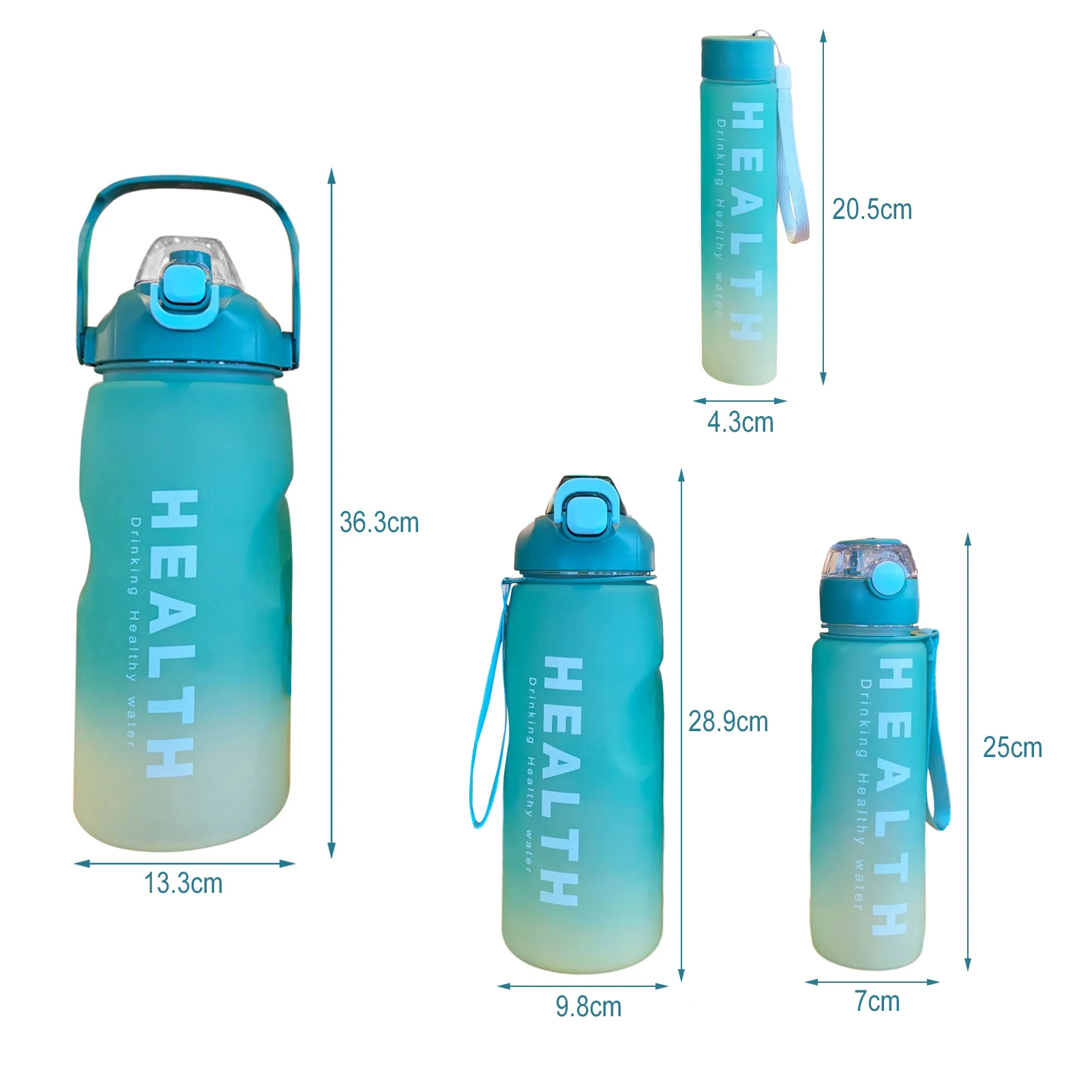 

3300ml Large Water Bottle With Gradient Color Easy Carry Stylish Drinking Cup For Indoor Outdoor