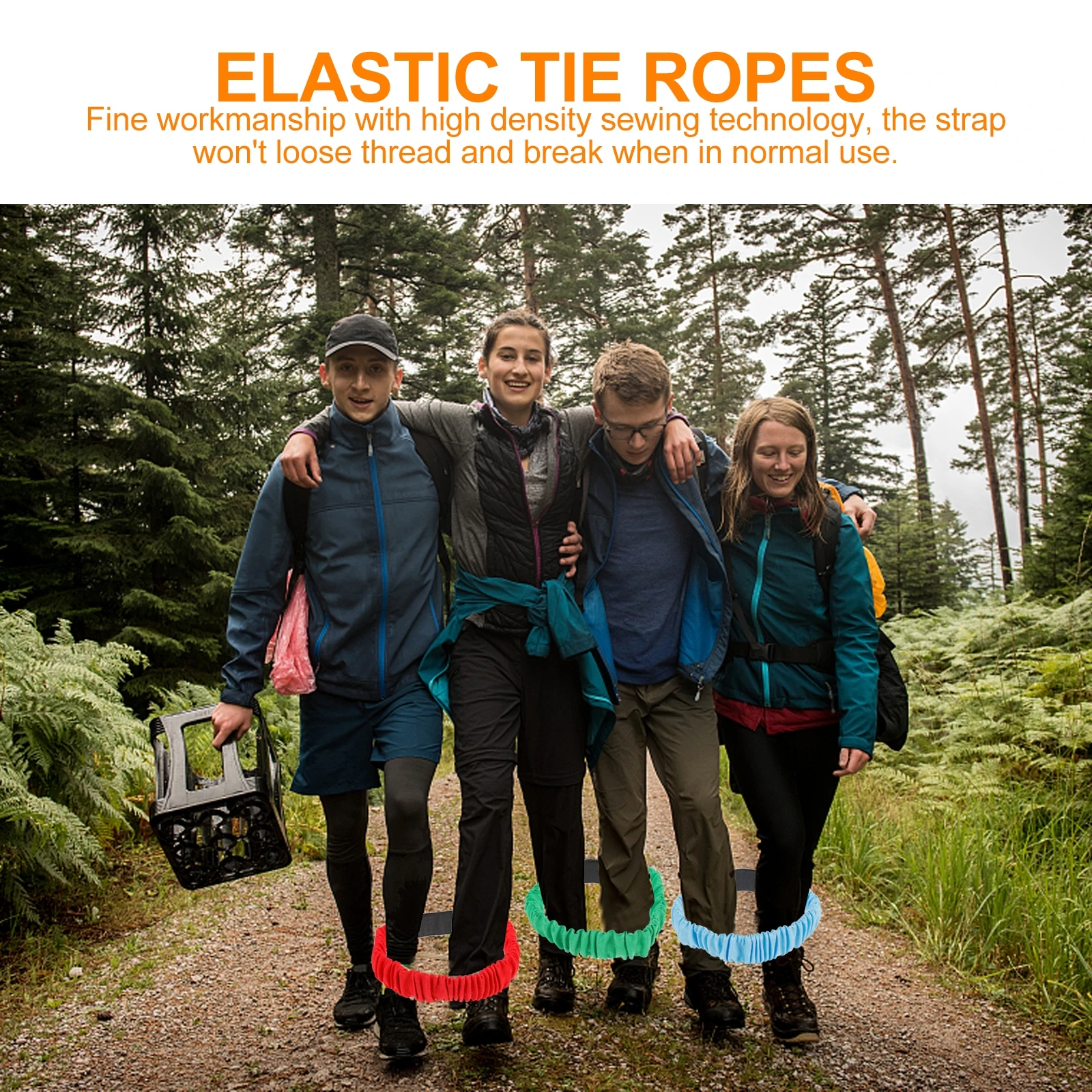 

4pcs Game Leg Wrapping Straps Elastic Tie Ropes For Carnival Race Two People Three-Legged Bands High Density Sewing Easy