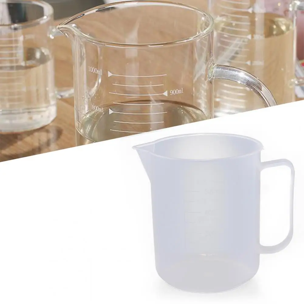 Taza medidora de plástico ecológica para el hogar, taza medidora graduada resistente al calor