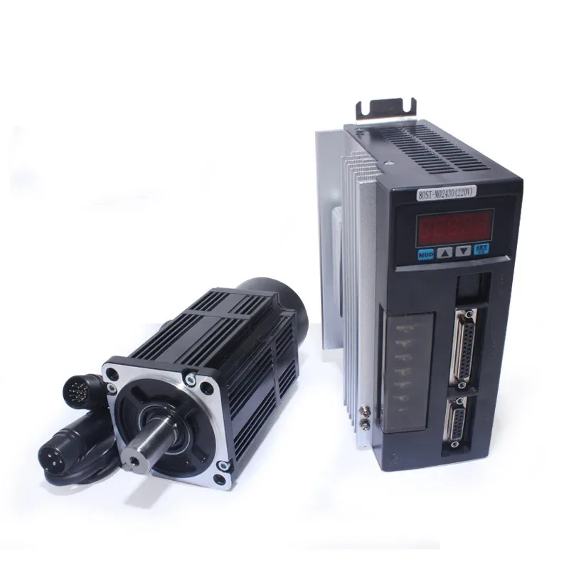 Factory Direct Slaes 220V 750W 2.39N.M 3000RPM 80ST-M02430 Single Phase AC Servo motor With Driver