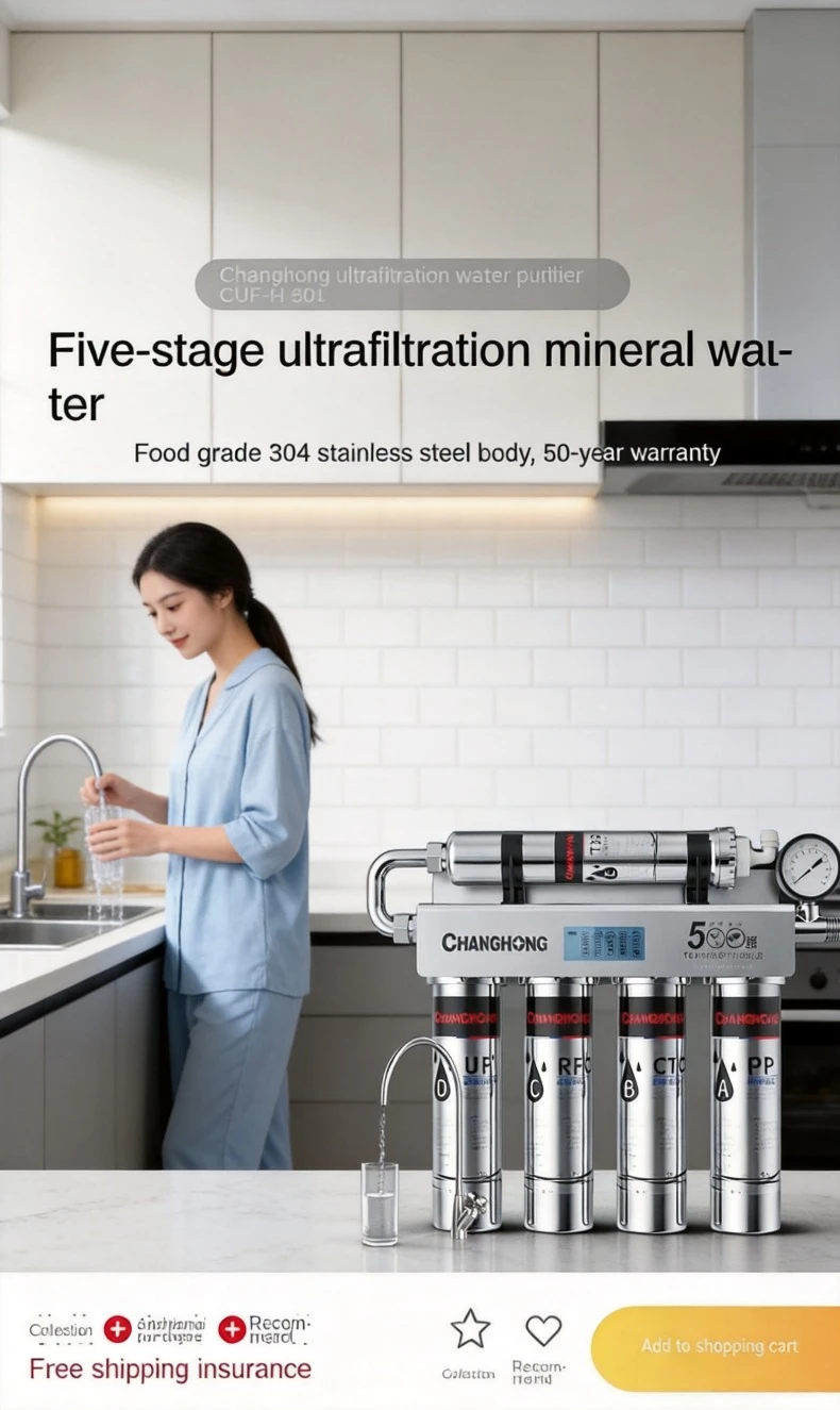 

Five Stage Stainless Steel Ultrafiltration Water Purifier Household Kitchen Tap Faucet Pre Filter For Direct Drinking