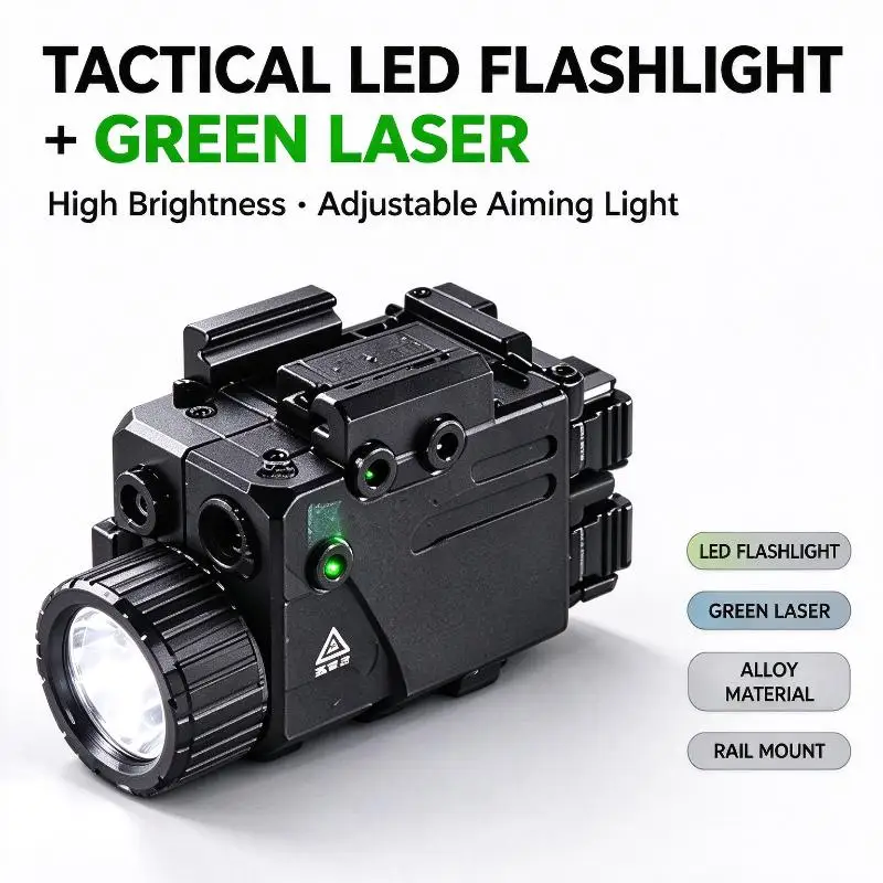 Hobby Model Decoration Light Accessory Adjustable Infrared & Green Laser Alloy Mount Flashlight For Model Building