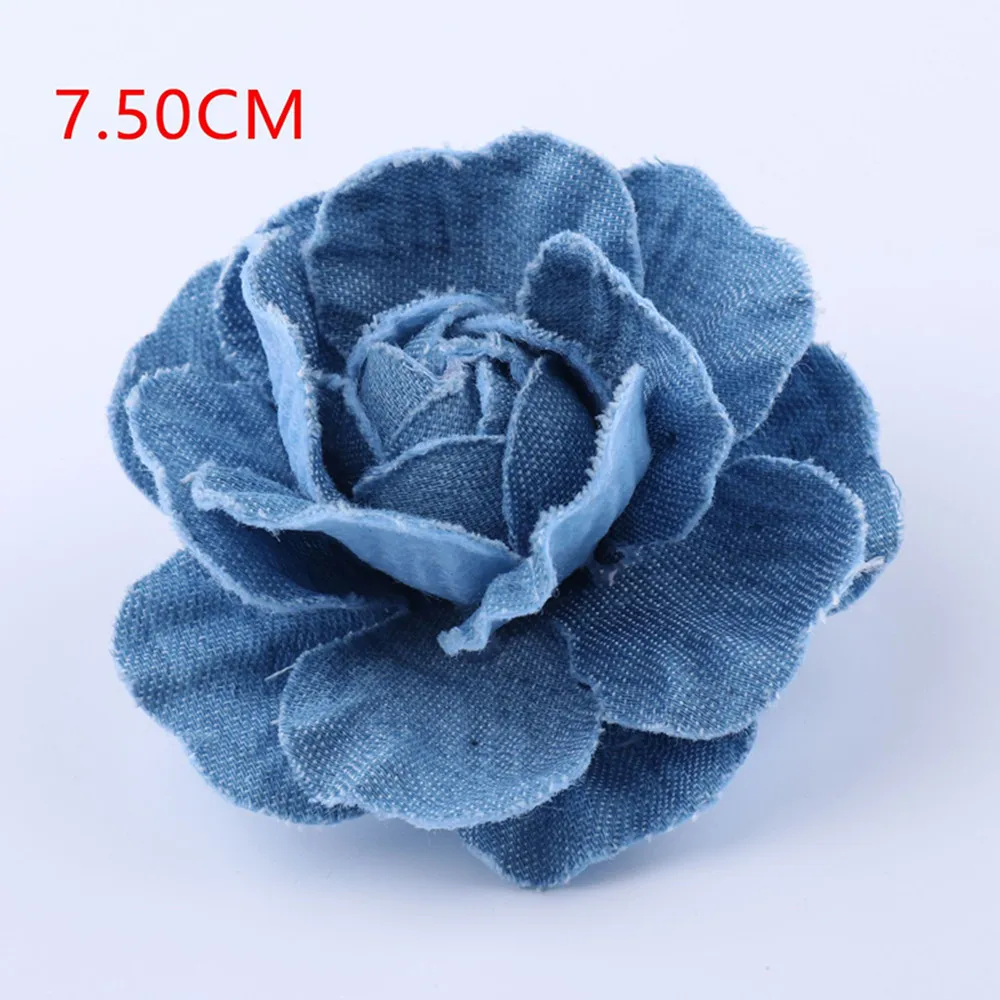 5Pcs/Lot Korea Denim Fabric Flowers Hair Accessories Clothes Hats Dress Decoration DIY Crafts Supplies