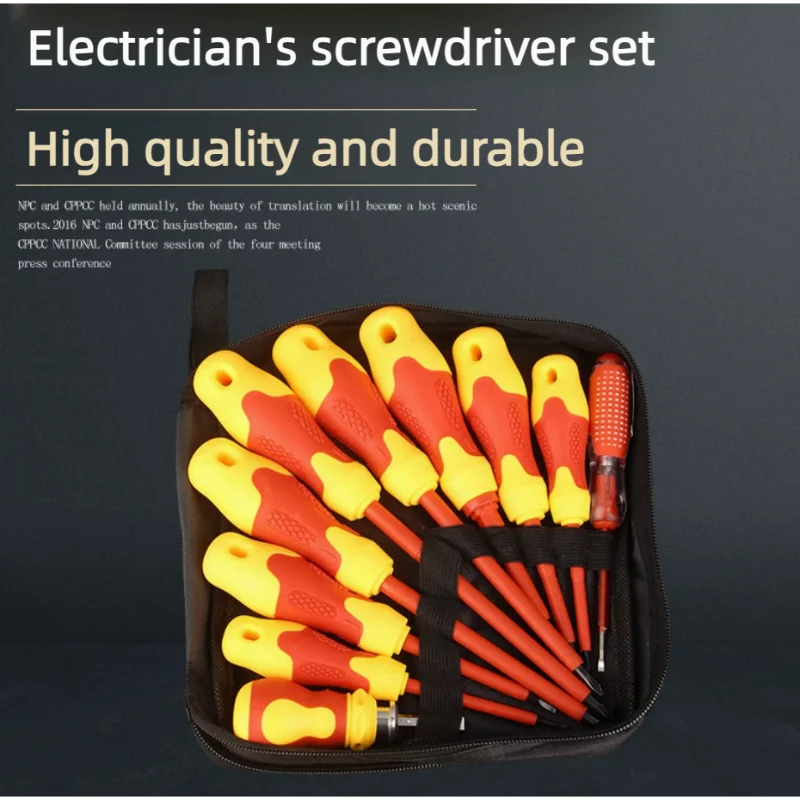 

Magnetic Screwdriver Screwdriver Set For Electrician Hand Tools Insulated Multifunctional Electrician Phillips Slotted Bits