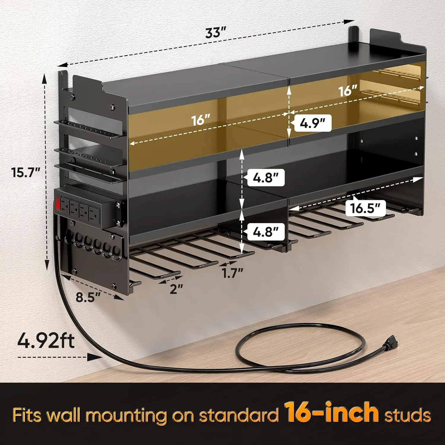 Power Tool Organizer Drill Holder Wall Mount Tool Holder and Storage Rack Drills Holder for Heavy Duty Tool Garage Organization