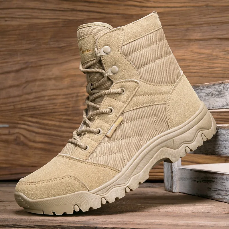 

Hiking Shoes High Quality Men's Tactical Boots Breathable Desert Combat Ankle Boots Anti Slip Outdoor Mountain Camping Shoes