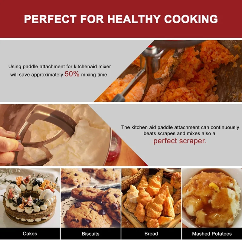 AB43-4.5-5 كوارت فليكس حافة الخافق لخلاط كيتشن ايد، مرفق مجداف ذو حواف سيليكون مرن ومتين