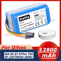 14.4V/14.8V 12.8Ah replacement Li-Ion Battery For Qihoo 360 S5 S7 S7Pro T90 X9 LIECTROUX ZK901 Robotic Vacuum Cleaner Batteries