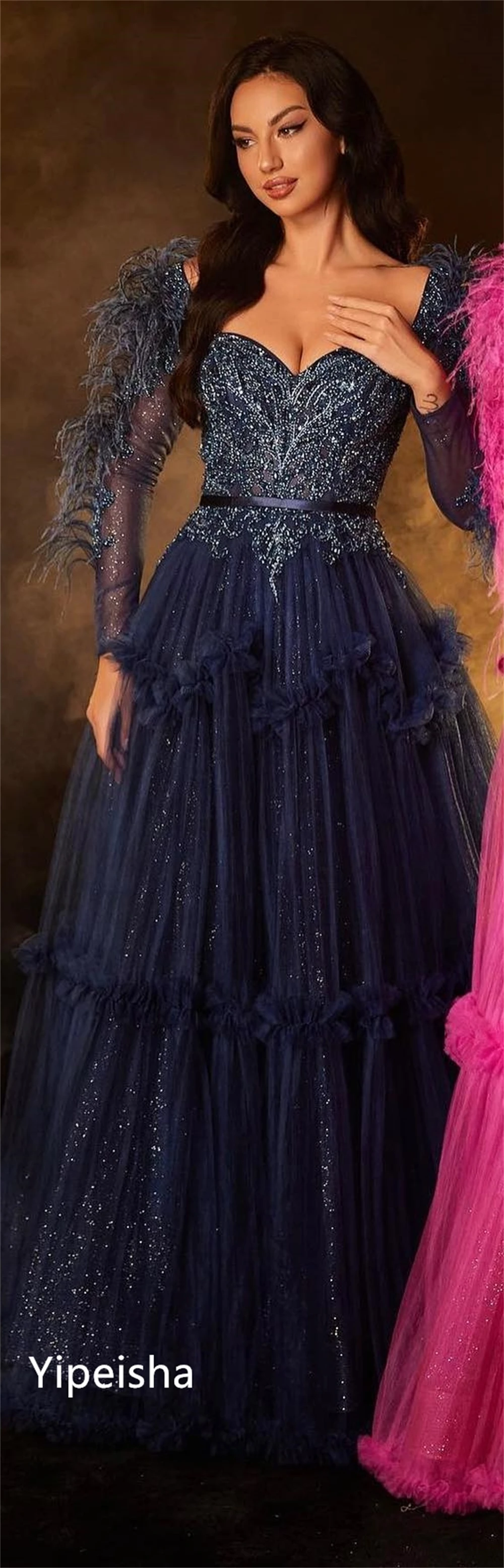 Personalizado simples brilho querida vestido de baile cocktail quinceanera flores lantejoulas dobra chiffon es