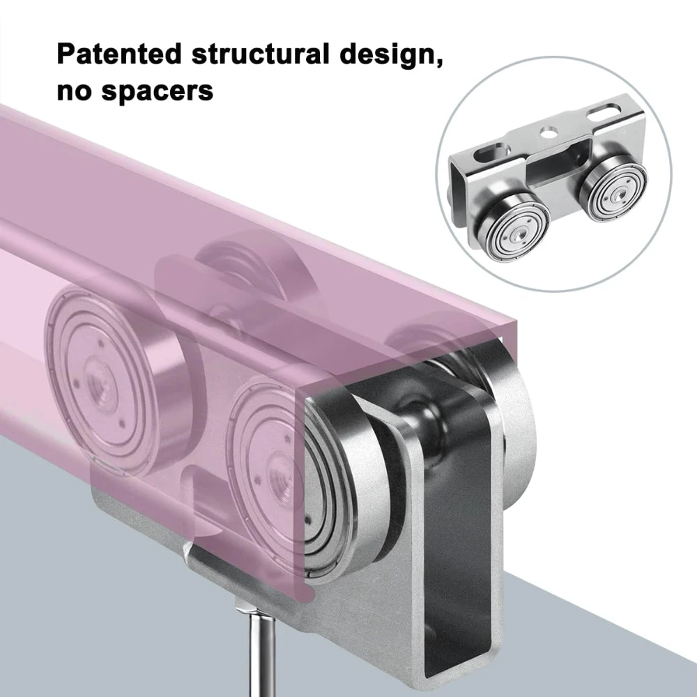 4 Wheel Trolley Assembly Light Duty Electric Hoist Trolley Roller for Use with 1-5/8' Wide or All 1-5/8' or Taller Strut Channel