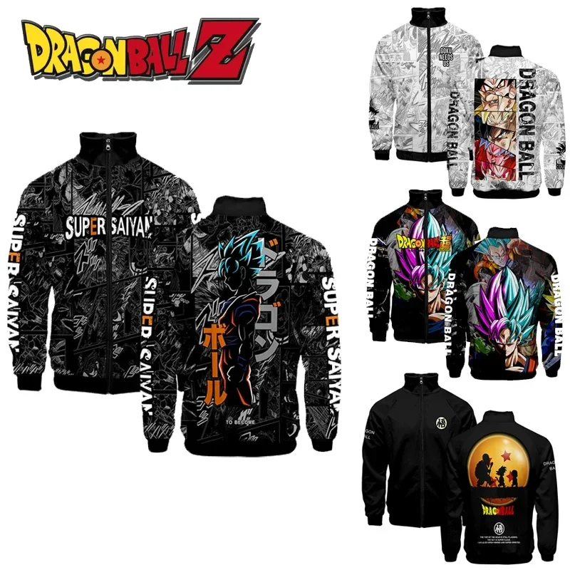 Chaqueta de Dragon Ball Son Goku para hombre, Sudadera con capucha con cuello levantado 3d a la moda, chaquetas de manga larga con cremallera para niño de dibujos animados, sudaderas, Tops, regalos