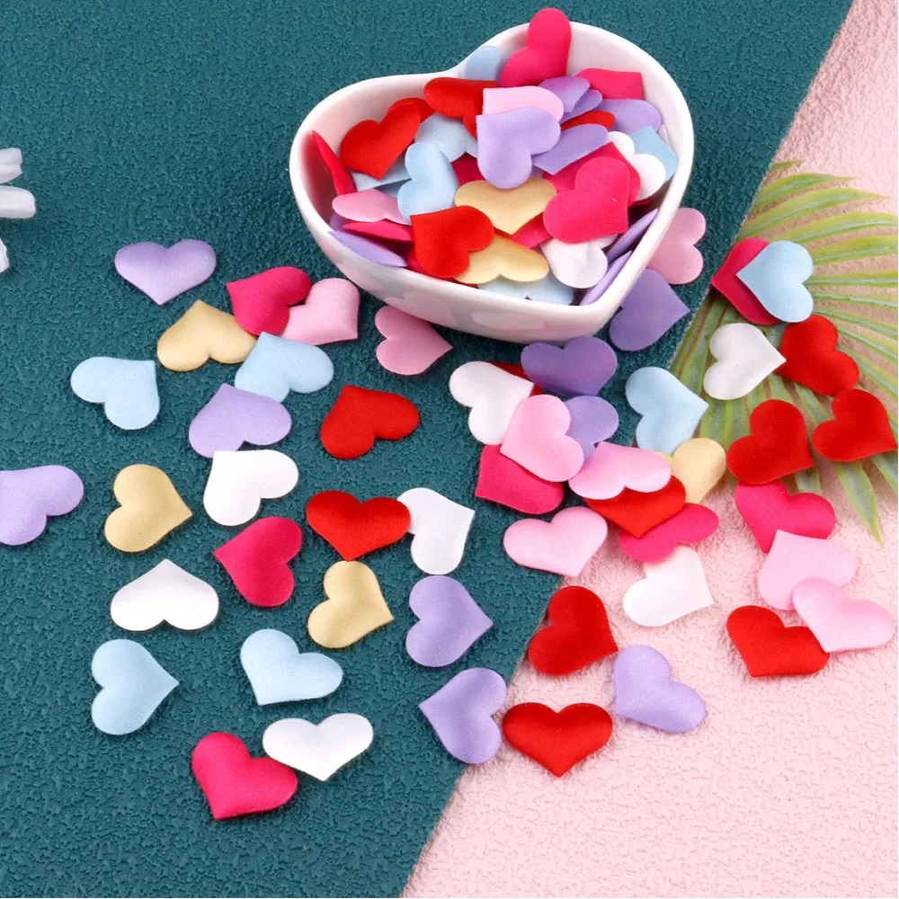 

100Pcs Padded Fabric Throwing Petals Love Heart Table Wedding Party Decorations