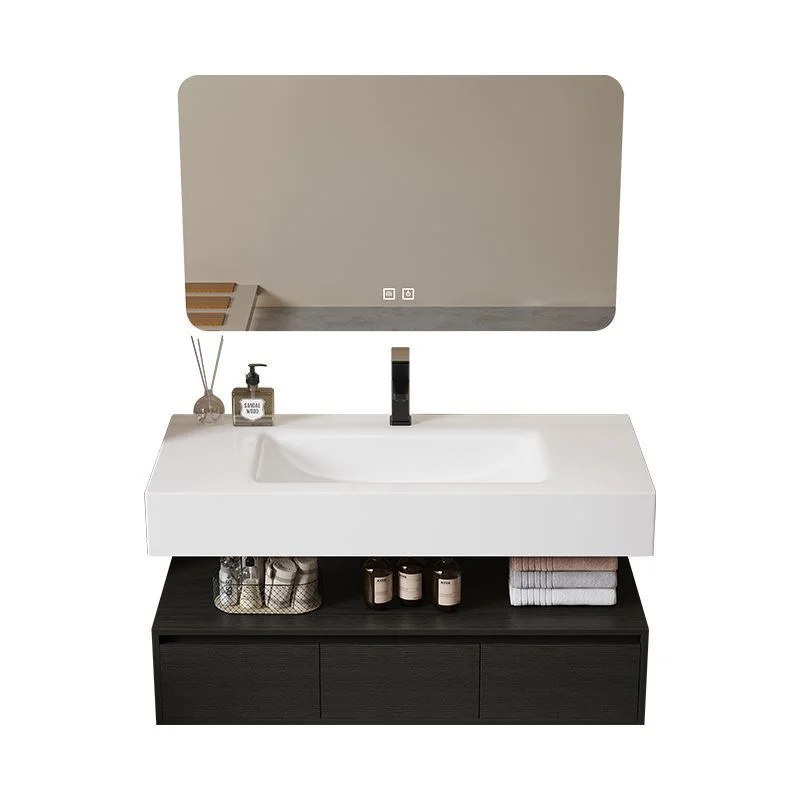 `Hotel Style Sintered Stone Vanity Seamless One-Piece Basin Hot Bending Bathroom Cabinet Combo Hand Wash Face Sink Furniture