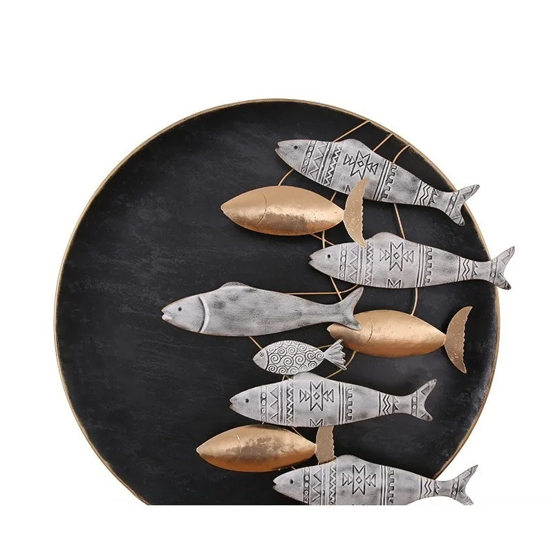 Mediterranean Ocean Wind Wrought Iron  Decoration Fish Entrance Wall Decoration  Decoration Wall Hanging Creative