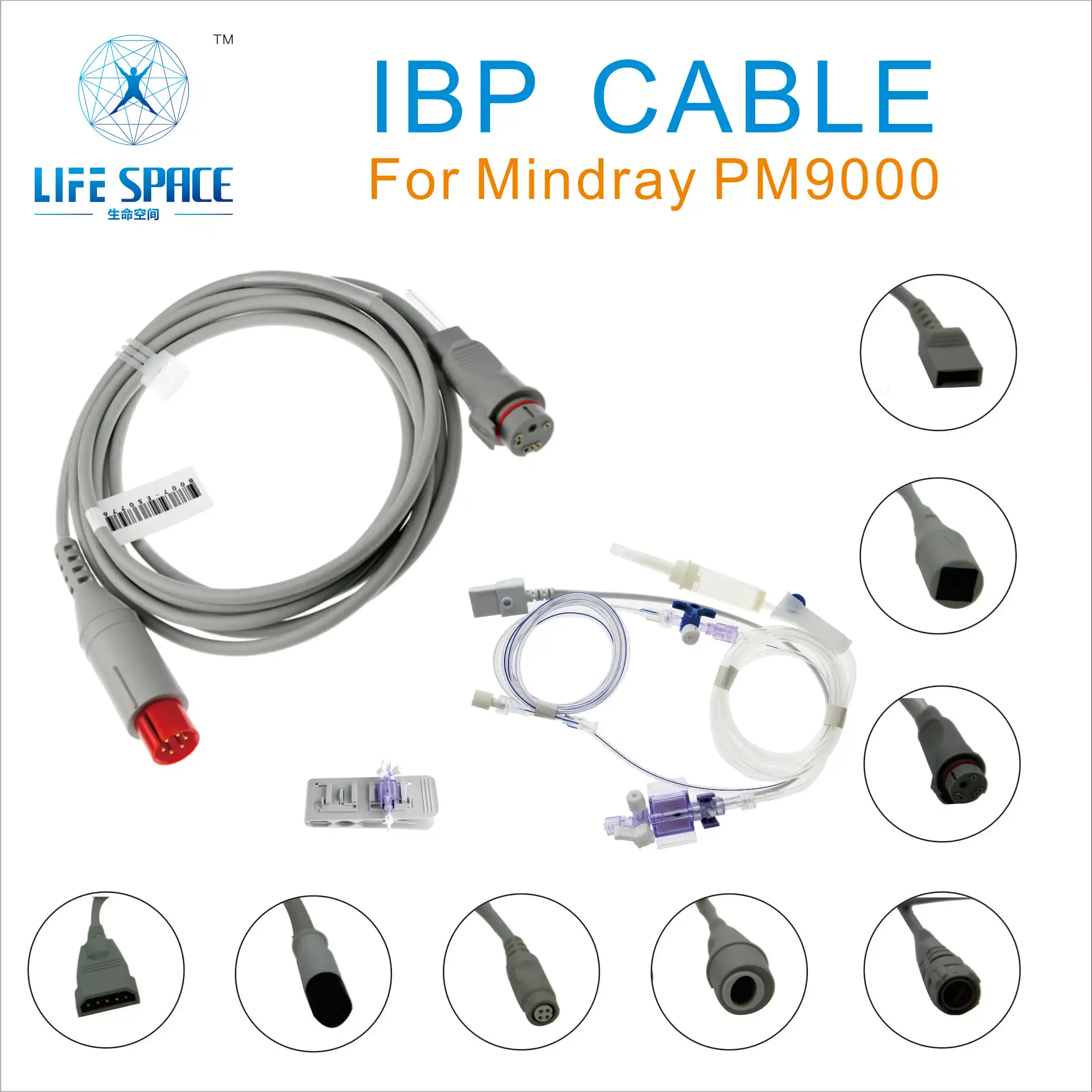 mindray*s MEC2000 PM Series IBP Cable For Utah BD Abbott B.Braun Edward Pressure Transducer