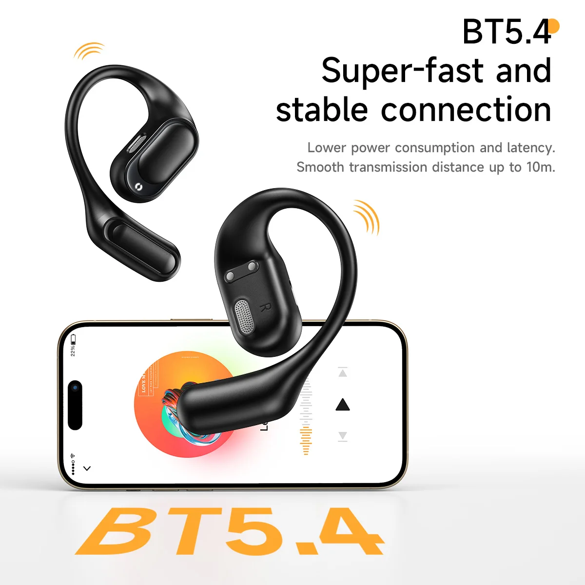HOCO Open-Ear Wireless Bluetooth 5.4 Earphones with Digital Display Charging Box 8H HiFi Audio Music Sports OWS Ear Hook Earbuds