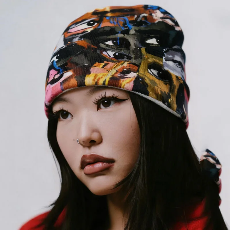 American Fashion Street Hip Hop Harajuku Casual Hat Temperament Dating Cartoon Graffiti Print Design Couple Sports No-Brim Cap