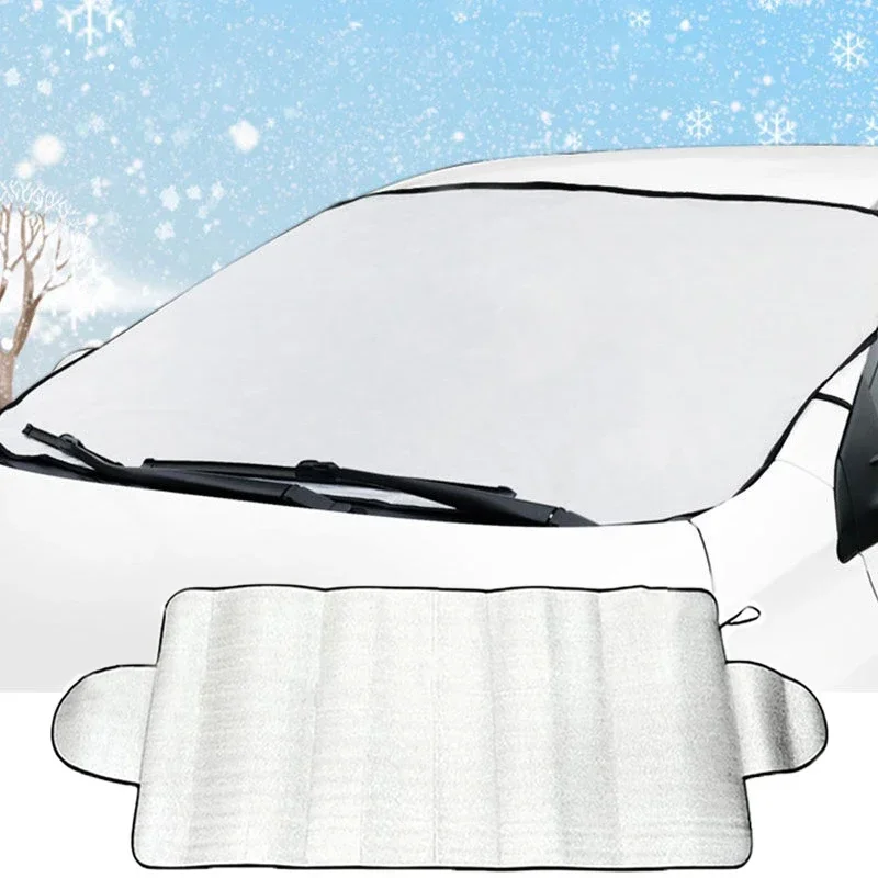 1pc Foldable Car Window Snow Cover High Quality Winter Windshield Covers Anti-UV Protection Sunshade Curtain Auto Accessories