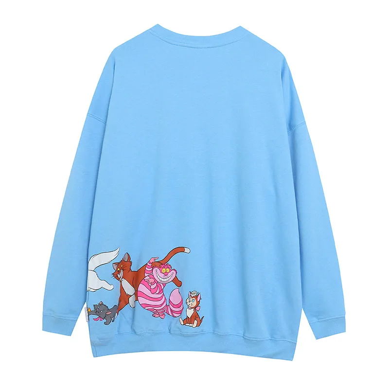 ديزني وورلد ديزني لاند التطريز البلوز ماري كات لوسيفر شيشاير القط الكرتون البلوز الأعلى س الرقبة المرأة عارضة البلوز #2