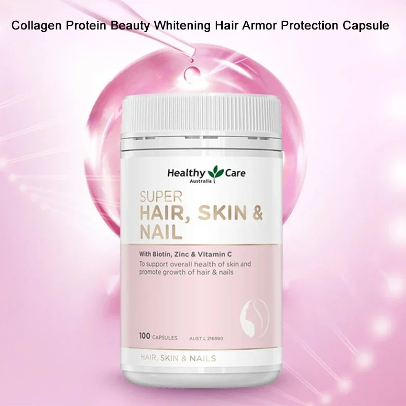 

100 Collagen Capsules for Hair Care, Skincare, and Nail Brightening Health Food