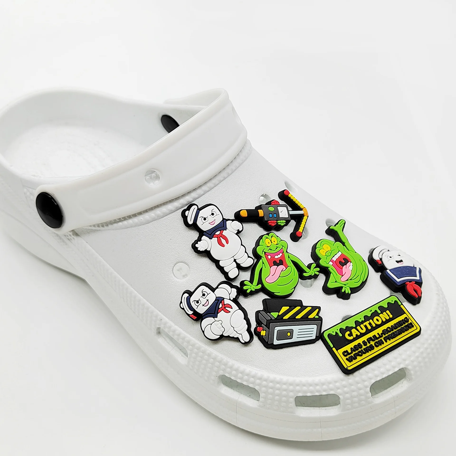 13PCS Cartoon Ghostbusters Shoe Charms Colorful PVC Clog Buckle Decorations DIY Craft Supplies Party Favors Kids Birthday Gift