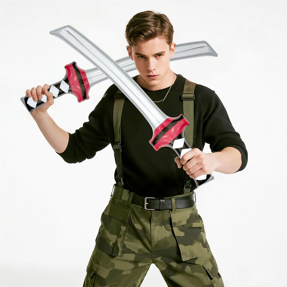 12pcs Inflatable Ninja Samurai Knife Suitable for Ninja Role-Playing Pool Party Supplies Halloween Costume Accessories