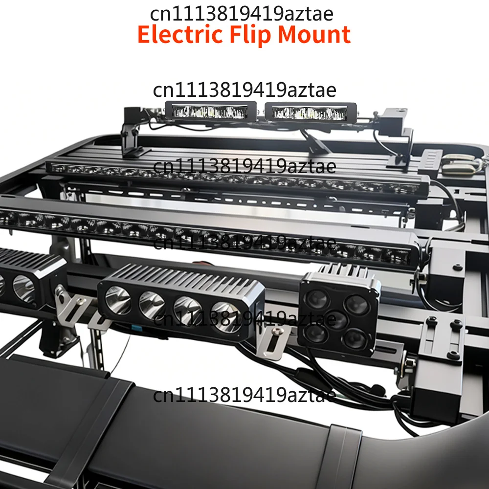 Newest Design Strong Aluminum Alloy Auto Bracket Remote Control Electric Flip Mount on Front Top for LED Light bar Spotlight