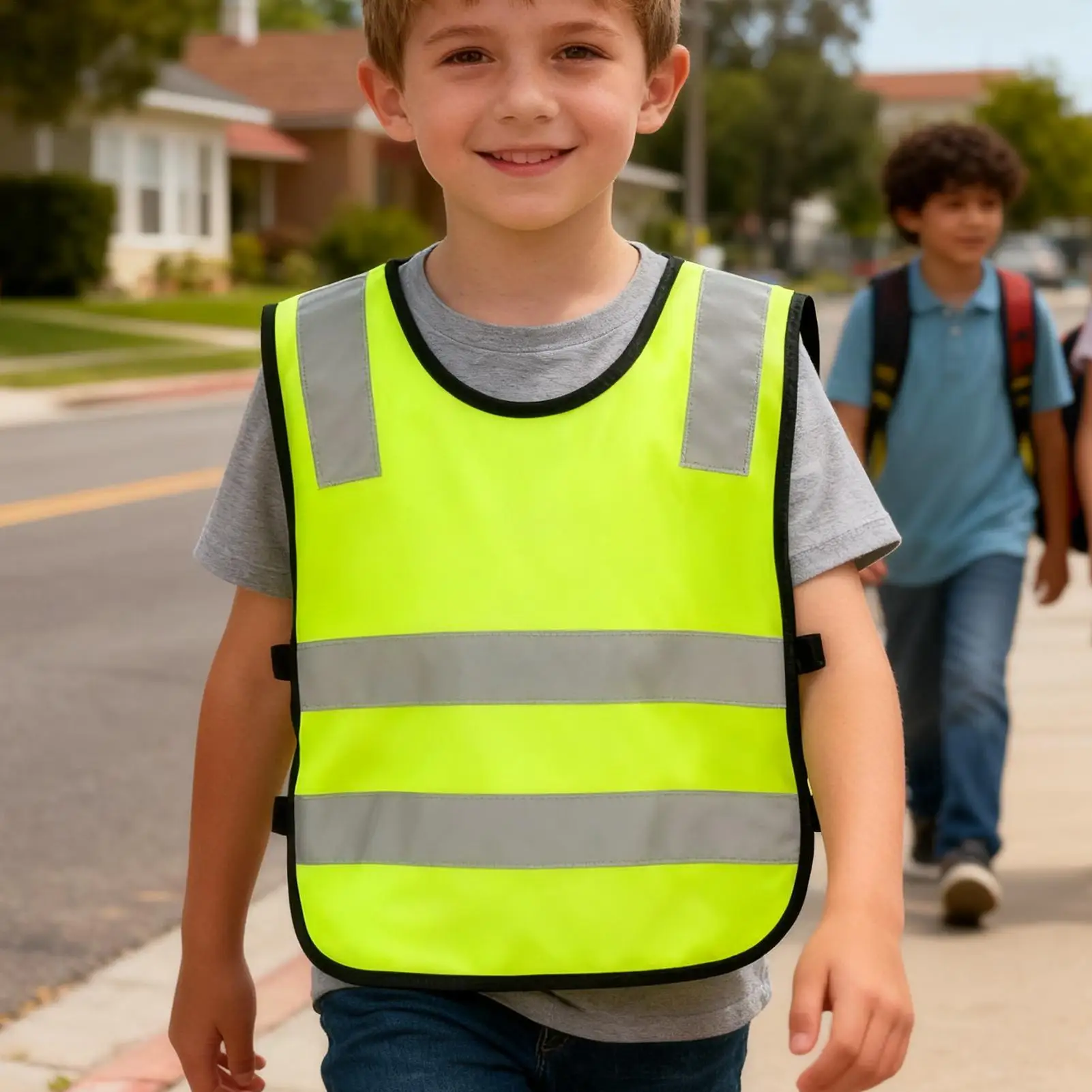 Kids Reflective Vest 10 Pieces Traffic Jacket Safety Visibility Vest For Traffic Walking Running Cycling Skiing Camping