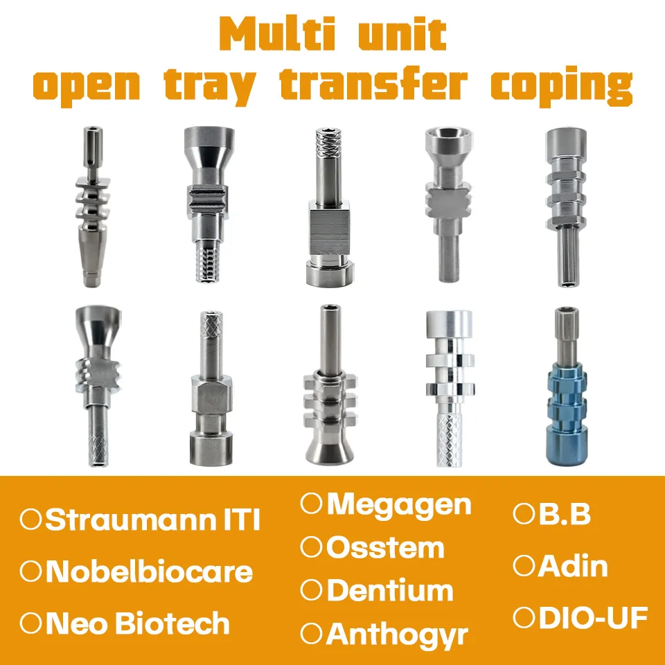 Dental Impression Coping Open Tray Multi Unit Transfer Screw Abutment Fit Osstem Megagen Neo Biotech Anthogyr Adin DIO 10Pcs