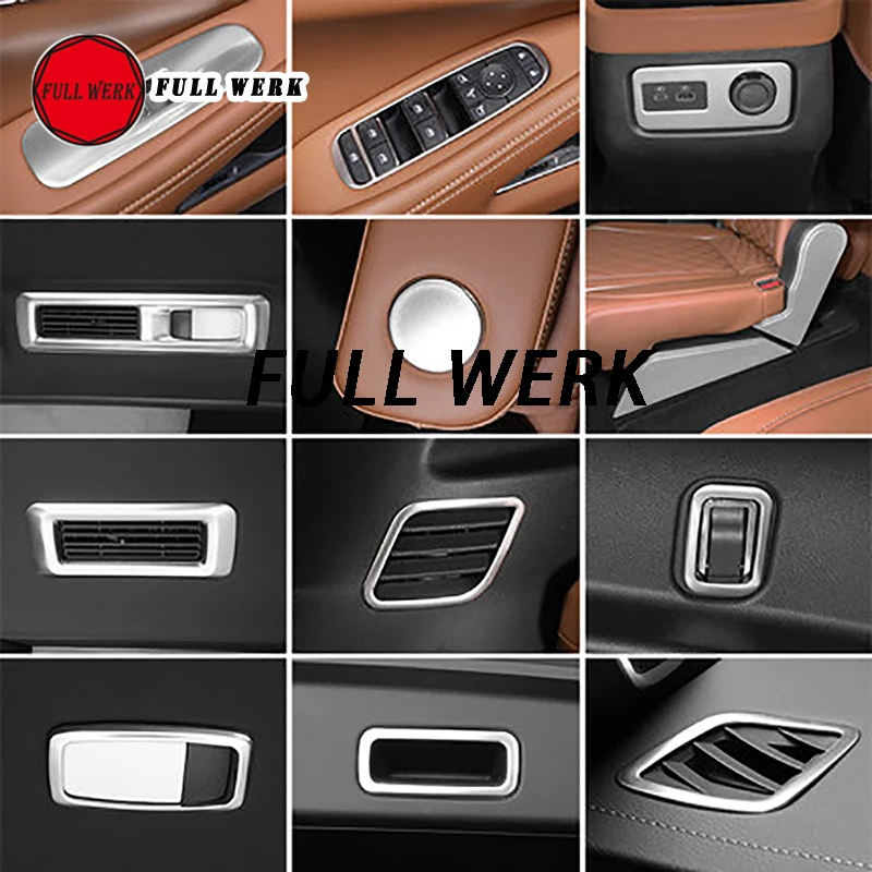 SS Car Interior Decoration for Infiniti QX60 2022 Window Switch Air Vent Reading Light Tailgate Handle Trim Sticker Cover Access