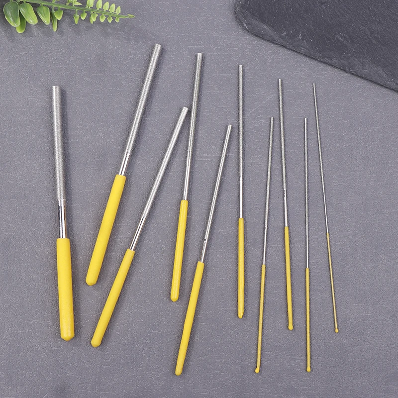 Assorted Files for Jade Alloy with Diamond Cylindrical File 1/1.2/1.5/1.7/2.2/2.7/3.3/3.8/4.8/5.8mm Diameter
