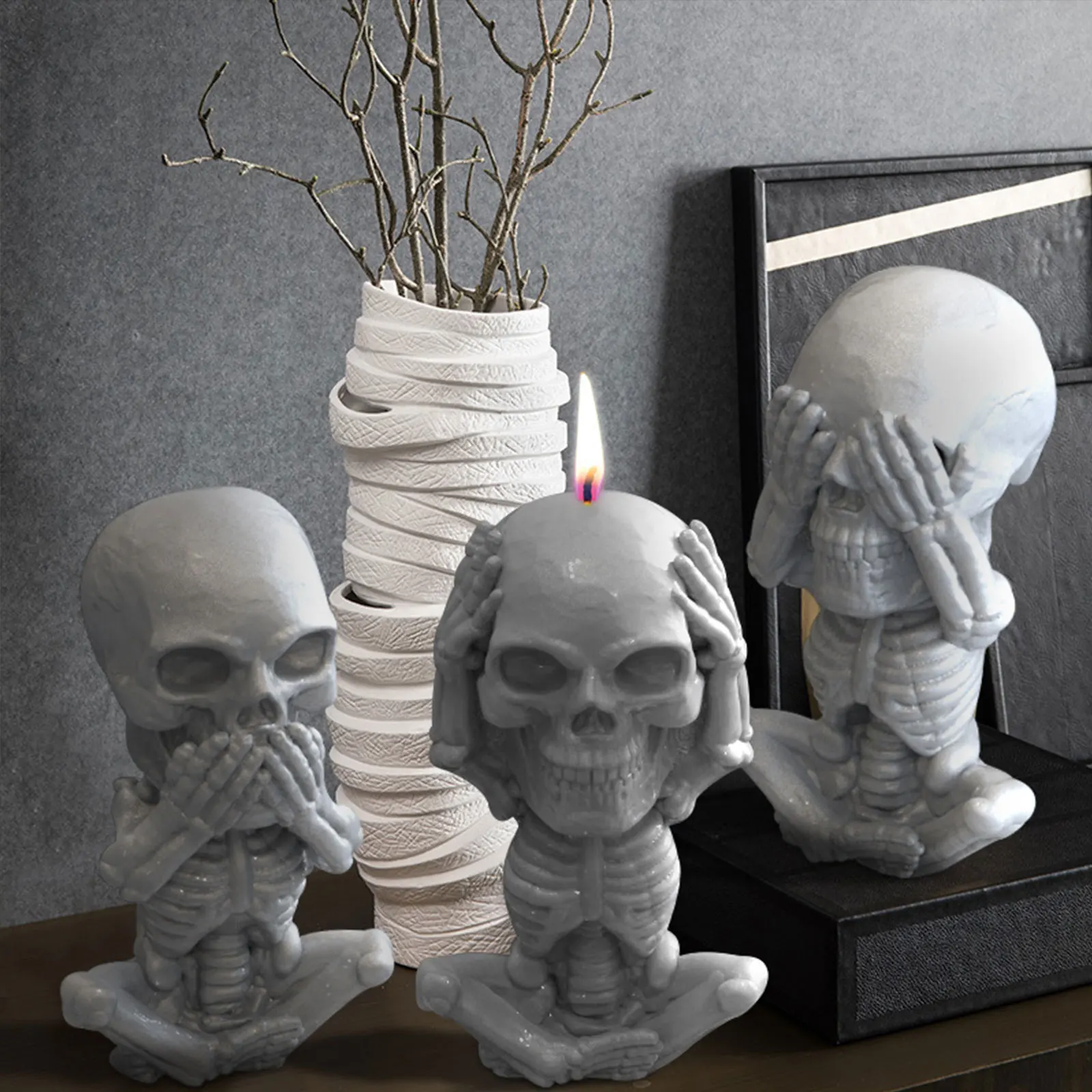 

3D череп Хэллоуин Diy ароматические формы для изготовления воскового мыла помадка ремесла легкий многоразовый для изготовления