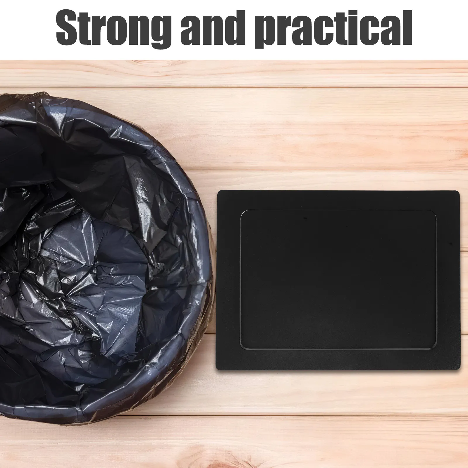 

Flush Mount Rectangular Stainless Steel Trash Can Lid Replacement Embedded Inward Swing Side Slot Garbage Door for Kitchen Bath