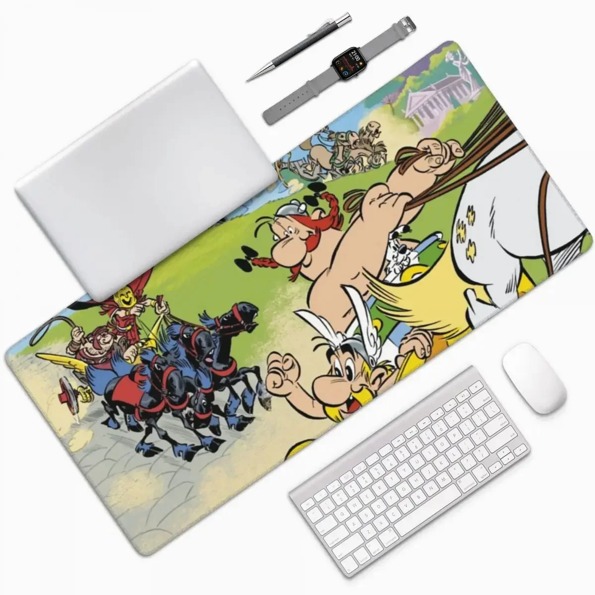 アステリックスとオベリックス Dogmatix 大型マウスパッドコンピュータキーボードマウスマットゲーマー PC ラップトップデスクマットオフィスアクセサリーテーブルマット