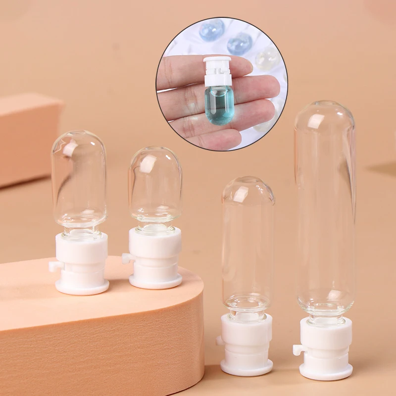 5pcs 2/3/5/10ml Mini Refillable Bottle Transparent With Cap Empty Sample Vial Powder Solid Storage Essential Oil Bottle