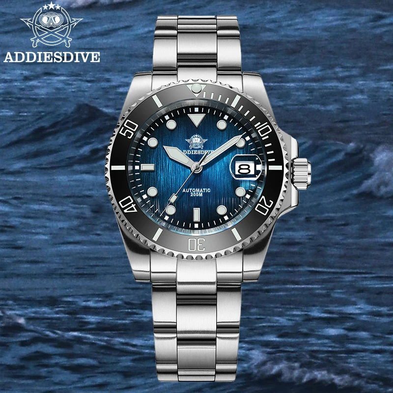 

ADDIESDIVE 41mm Automatic Watch for Men New Supper Luminous Sapphire AR Coated Men Wristwatch Mechanical AD2078 Waterproof 200m