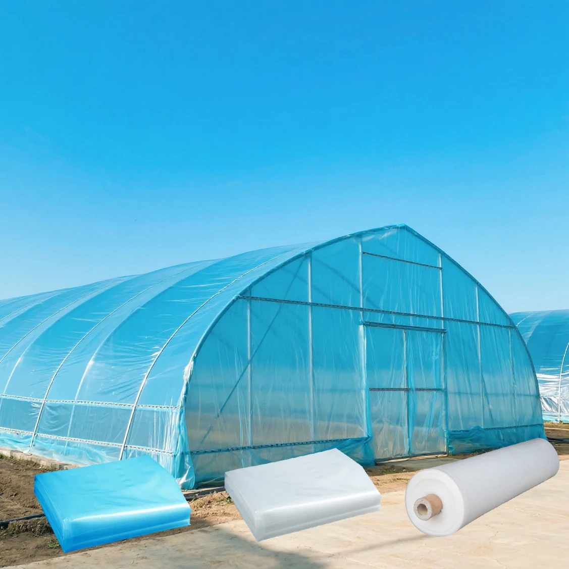 200 Micron PE Greenhouse Film UV Resistant Anti-Drip Double Layer Ultra Long Life Agricultural Plastic Cover for Garden Shed