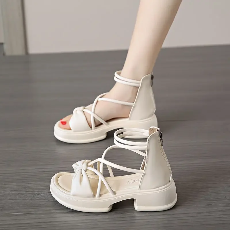 

Roman Style With Medium Heels Woman Shoes Comfortable and Elegant Vip on Offer New Breathable Fashion Original Sandals for Women