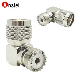 UHF PL259 Right Angle 90 Degree Coax Adapter SO239 Male PL259 to Female L Shape RF Connector for CB Radio Antenna