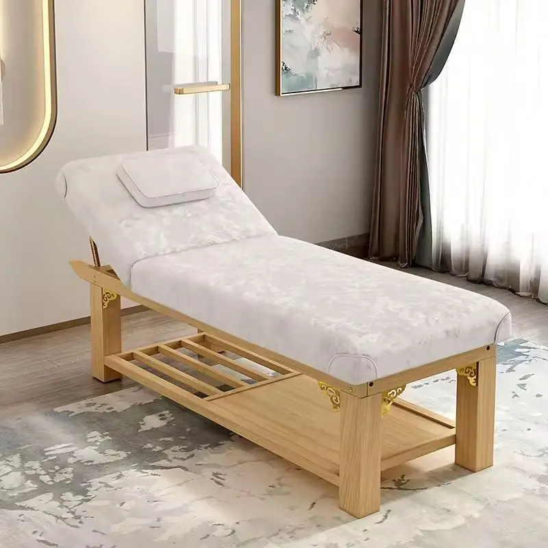 Portable Modern Adjustable Wood Frames Table Body Spa Facial Beauty Salon Massage Bed
